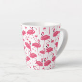 Rosa Flamingo Bird Wasserfarbe Weißes Design Milchtasse (Rechte Ecke)