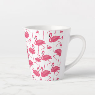 Rosa Flamingo Bird Wasserfarbe Weißes Design Milchtasse