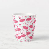 Rosa Flamingo Bird Wasserfarbe Weißes Design Milchtasse (Vorderseite)