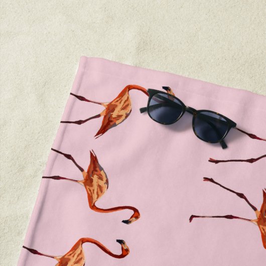 Rosa Flamingo Birds Beach Handtuch (Beispiel)