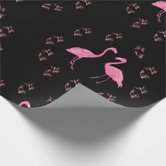 Rosa Flamingo Birds Geschenkpapier (Ecke)