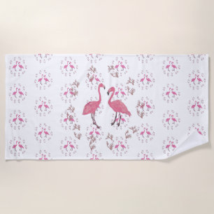 Rosa Flamingo Birds Kunst Strandtuch