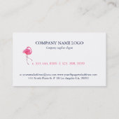 Rosa Flamingo Blau und rosa Typografie Visitenkarte (Rückseite)