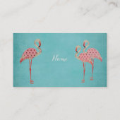 Rosa Flamingo-Blau-Visitenkarte Visitenkarte (Rückseite)