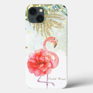 Rosa Flamingo-Blume, Gold Confetti Palm Leaf Case-Mate iPhone Hülle