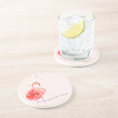 Rosa Flamingo-Blume, Goldfetti Getränkeuntersetzer (Seite)