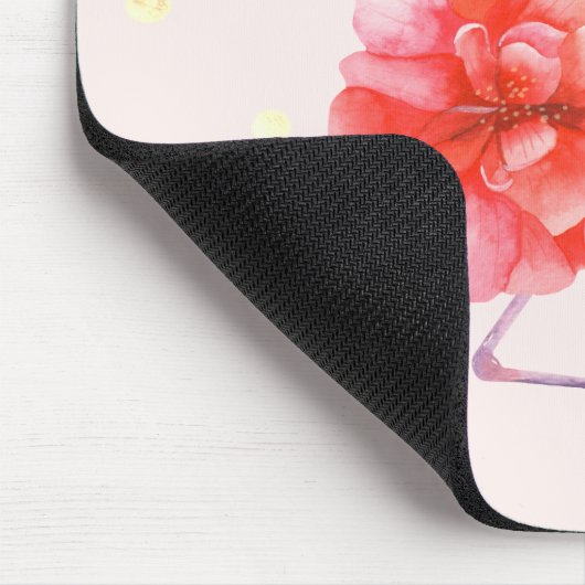 Rosa Flamingo-Blume, Goldfetti Mousepad (Ecke)
