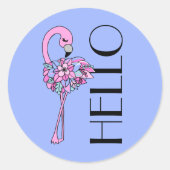Rosa Flamingo-Blume Sticker (Vorderseite)