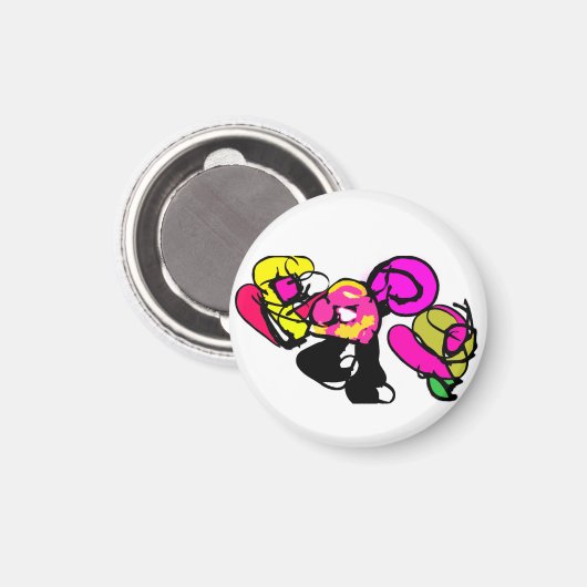 Rosa Flamingo Blume und Freude Magnet (Vorderseite/Rückseite)