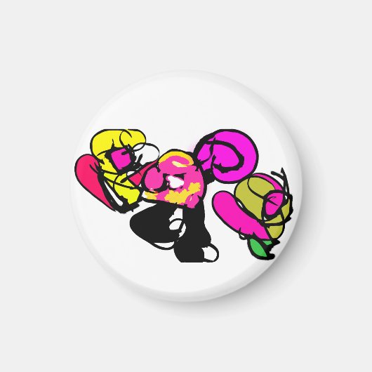 Rosa Flamingo Blume und Freude Magnet (Vorne)
