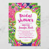 Rosa Flamingo Bridal Dusche Einladung (Vorne/Hinten)
