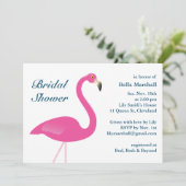Rosa Flamingo Bridal Dusche Einladung (Stehend Vorderseite)