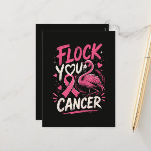 Rosa Flamingo Brustkrebs Krieger Unterstützung Feiertagspostkarte