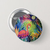 Rosa Flamingo Button (Vorne & Hinten)