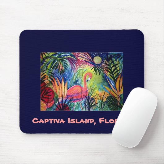 Rosa Flamingo - Captiva Insel, Florida Mousepad (Mit Mouse)