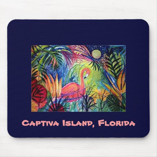 Rosa Flamingo - Captiva Insel, Florida Mousepad (Vorne)