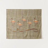 Rosa Flamingo Cloud Tapestry Wandteppich (Vorderseite (Horizontal))