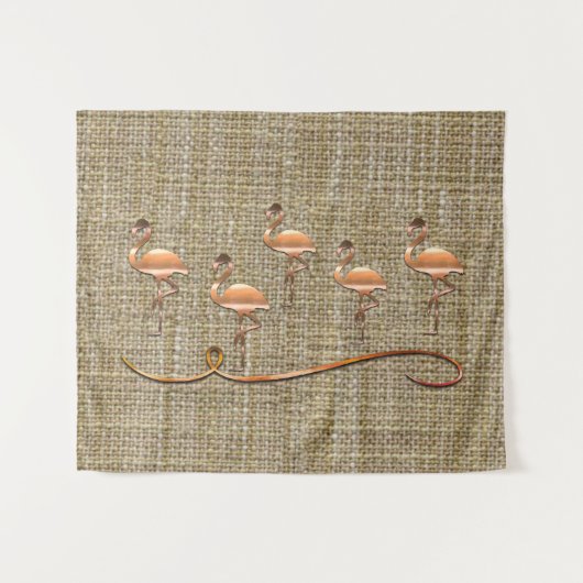 Rosa Flamingo Cloud Tapestry Wandteppich (Vorderseite (Horizontal))