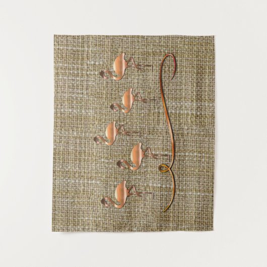 Rosa Flamingo Cloud Tapestry Wandteppich (Vorderseite)