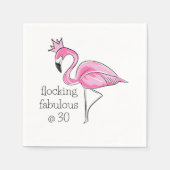 Rosa Flamingo Crown Flocking Fabulous bei 30 Serviette (Vorderseite)
