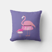 Rosa Flamingo-Design - Kissen in Form eines Throw (Vorderseite)