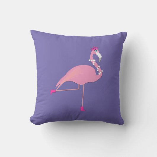 Rosa Flamingo-Design - Kissen in Form eines Throw (Vorderseite)