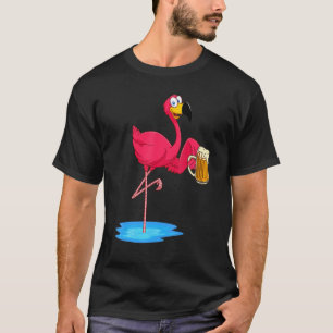 Rosa Flamingo Drink Bier Drinker Sommer-Vibes T-Shirt