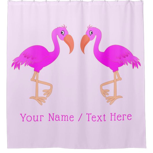 Rosa Flamingo Duschvorhang mit benutzerdefiniertem (Vorderseite)