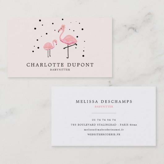 Rosa Flamingo einfach Visitenkarte (Vorne/Hinten)