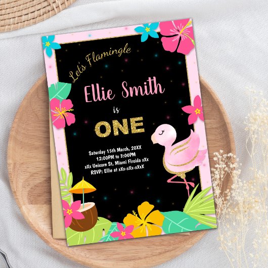 Rosa Flamingo Einladung zum Geburtstag