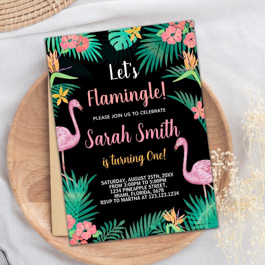 Rosa Flamingo Einladung zum Geburtstag