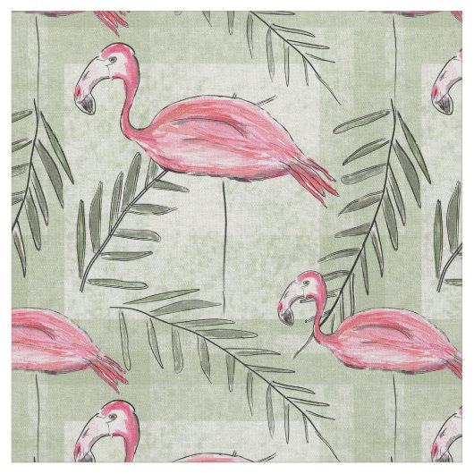Rosa Flamingo & Fabric Stoff (Nahaufnahme)