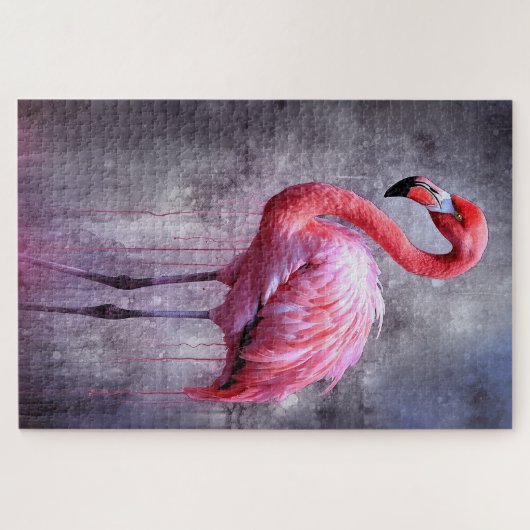 Rosa Flamingo-Farbpuzzle Puzzle (Horizontal)