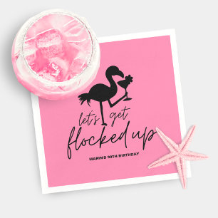 Rosa Flamingo Federflock Tropical Geburtstag Serviette
