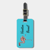 Rosa Flamingo-Ferien-Gepäckanhänger Gepäckanhänger (Vorderseite vertikal)