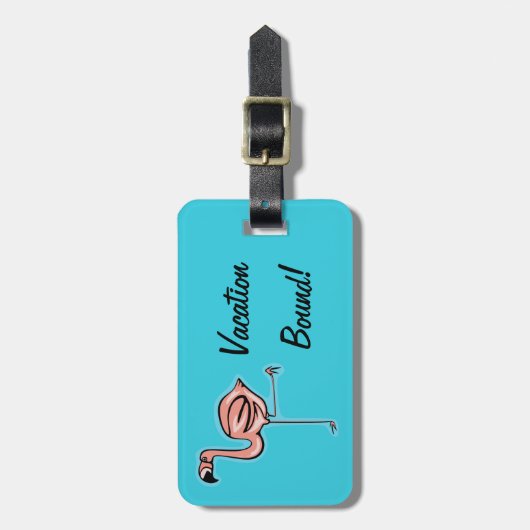 Rosa Flamingo-Ferien-Gepäckanhänger Gepäckanhänger (Vorderseite vertikal)