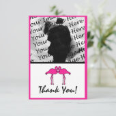 Rosa Flamingo-flaches Foto danken Ihnen Karten (Stehend Vorderseite)
