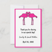 Rosa Flamingo-flaches Foto danken Ihnen Karten (Rückseite)