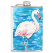 Rosa Flamingo Flachmann (Vorderseite)