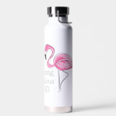 Rosa Flamingo Flocking Fabelhafte Vierzig Trinkflasche (Links)