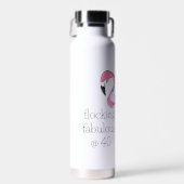 Rosa Flamingo Flocking Fabelhafte Vierzig Trinkflasche (Vorne)