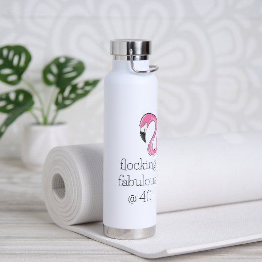 Rosa Flamingo Flocking Fabelhafte Vierzig Trinkflasche (Yoga (gedreht))