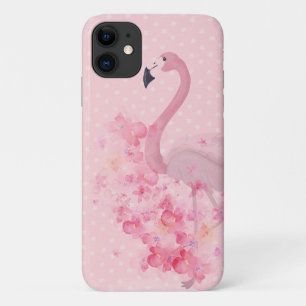Rosa Flamingo Floral und Punkte Case-Mate iPhone Hülle