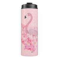 Rosa Flamingo Floral und Punkte genannt