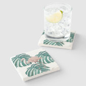 Rosa Flamingo Florida Außenwirbelkissen Steinuntersetzer (Seitenansicht)