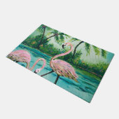 Rosa Flamingo-Florida-Fußmatte Fußmatte (Schrägansicht)