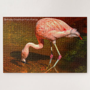Rosa Flamingo Florida. Jigsaw Puzzle