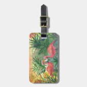Rosa Flamingo-Florida-Kunst Gepäckanhänger (Vorderseite vertikal)