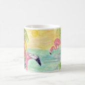 Rosa Flamingo-Florida-Kunst Kaffeetasse (Mittel)