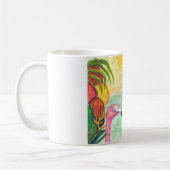 Rosa Flamingo-Florida-Kunst Kaffeetasse (Links)